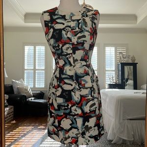 MILLY LOVELY SCOOP NECK WITH POCKETS COLORFUL DRESS SIZE 6 GUC